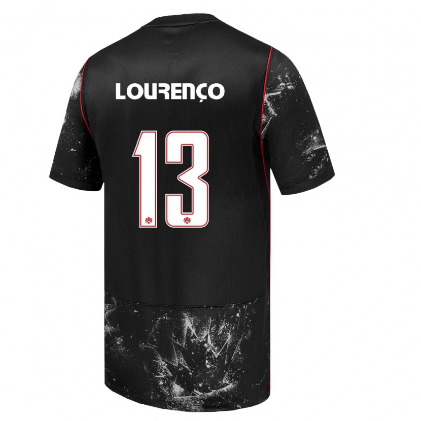 Danxen Men Canada Vicente Lourenço #13 Black White Red Away Jersey 26-28 T-Shirt
