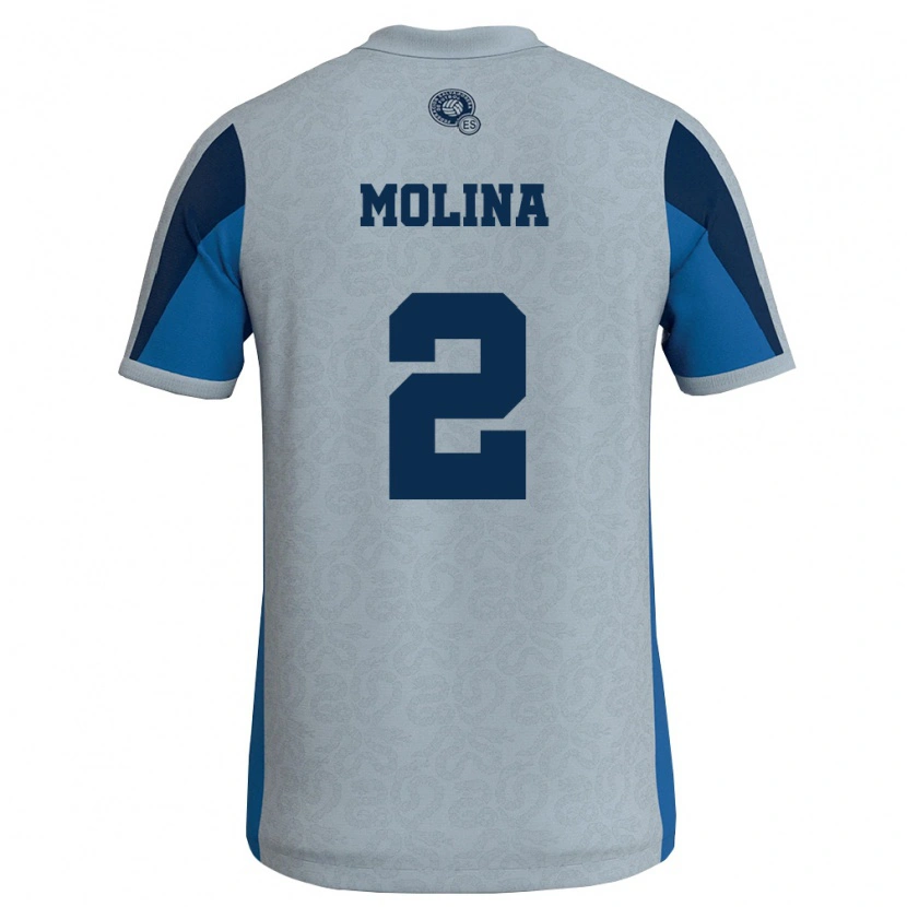 Danxen Men El Salvador William Molina #2 White Sky Blue Away Jersey 26-28 T-Shirt