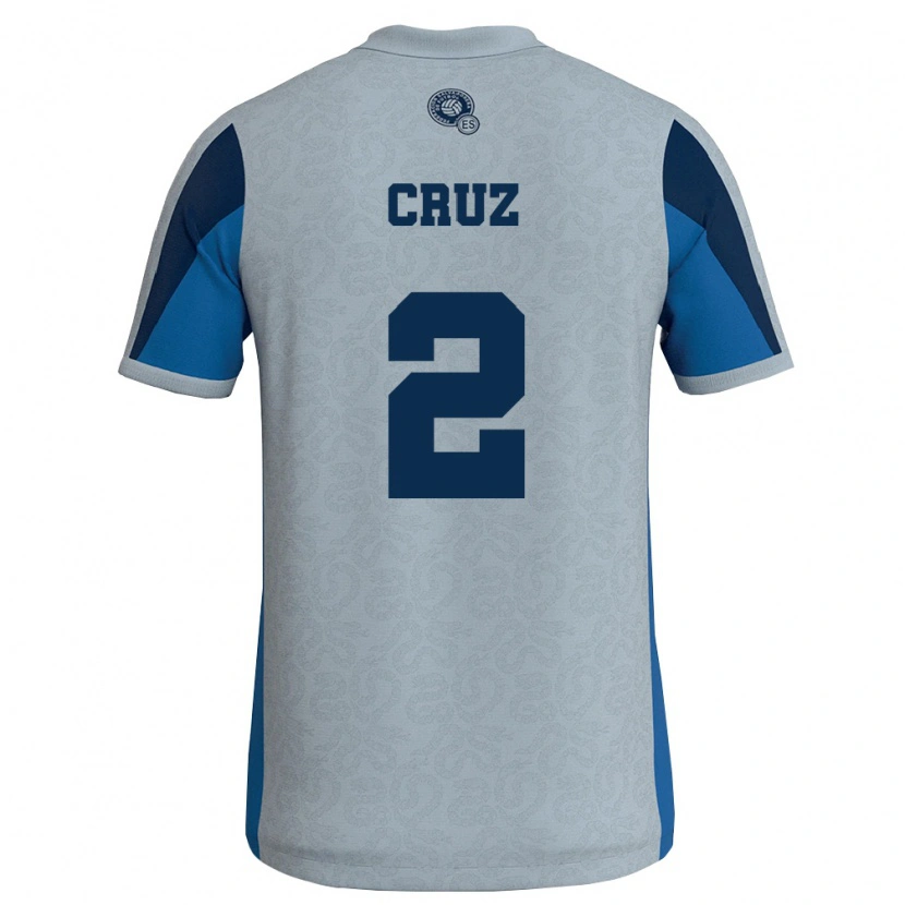 Danxen Men El Salvador Melvin Cruz #2 White Sky Blue Away Jersey 26-28 T-Shirt