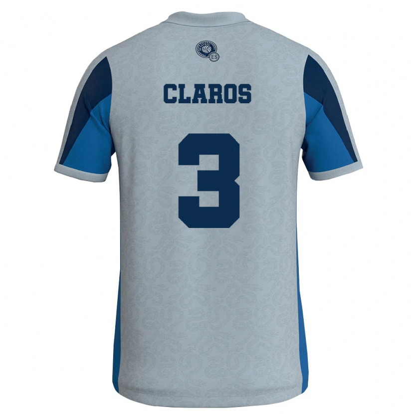 Danxen Men El Salvador Lizandro Claros #3 White Sky Blue Away Jersey 26-28 T-Shirt