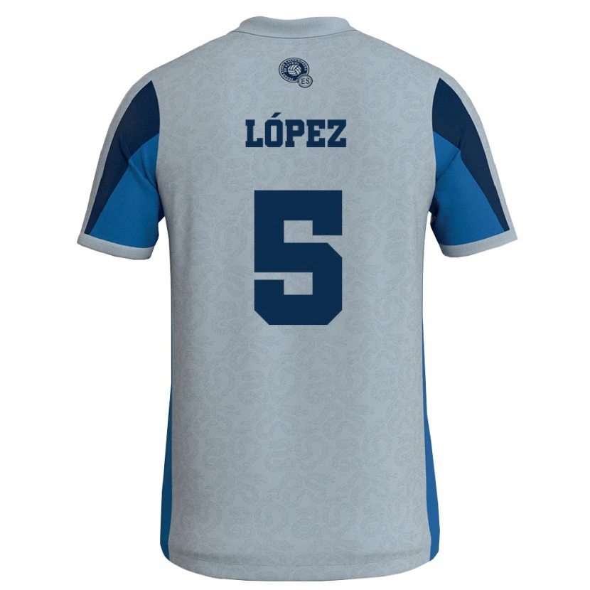 Danxen Men El Salvador Maynor López #5 White Sky Blue Away Jersey 26-28 T-Shirt