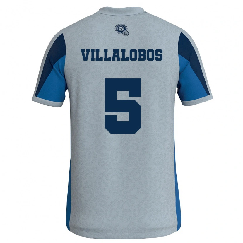 Danxen Men El Salvador Kristian Villalobos #5 White Sky Blue Away Jersey 26-28 T-Shirt