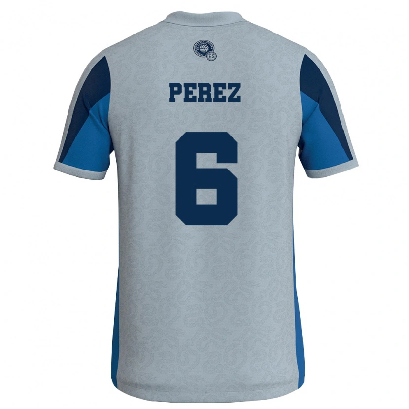 Danxen Men El Salvador Joshua Pérez #6 White Sky Blue Away Jersey 26-28 T-Shirt