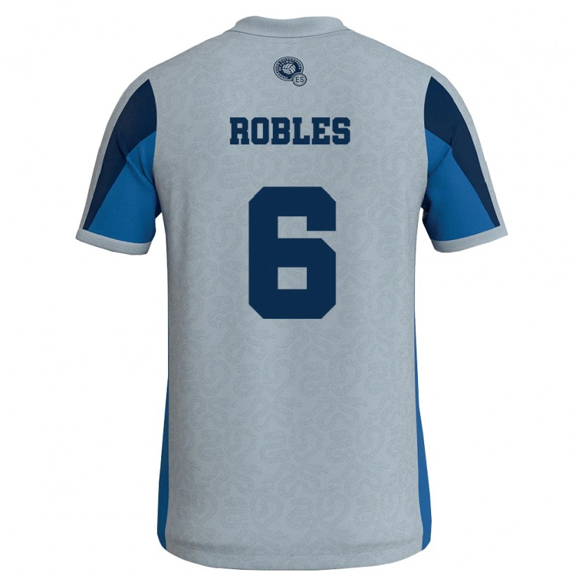 Danxen Men El Salvador Joseph Robles #6 White Sky Blue Away Jersey 26-28 T-Shirt
