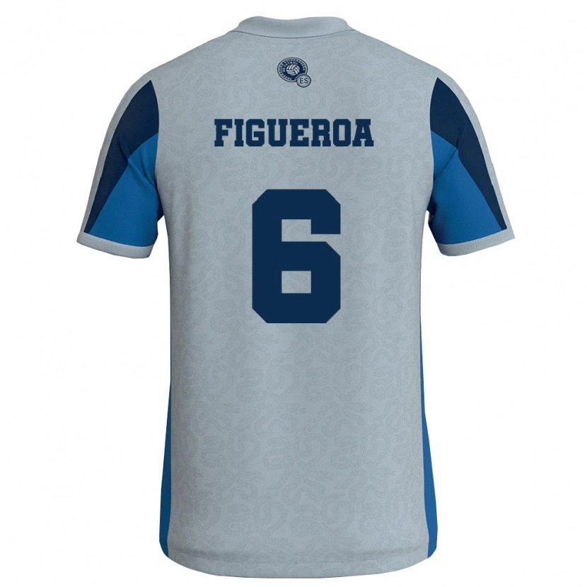 Danxen Men El Salvador Elder Figueroa #6 White Sky Blue Away Jersey 26-28 T-Shirt