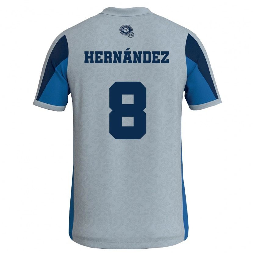 Danxen Men El Salvador Esteban Hernández #8 White Sky Blue Away Jersey 26-28 T-Shirt