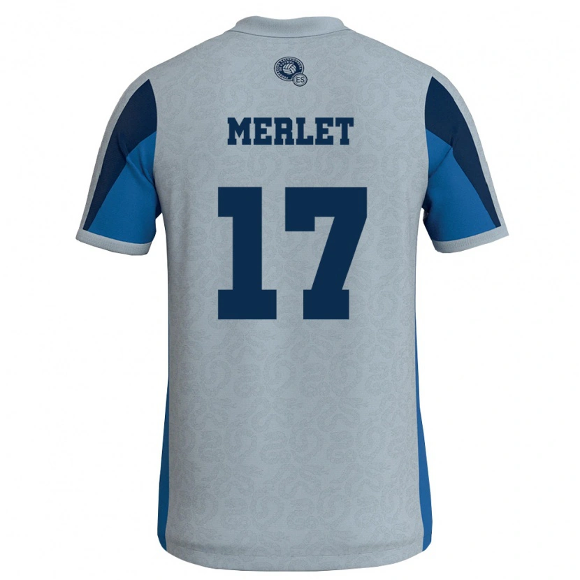 Danxen Men El Salvador Santiago Merlet #17 White Sky Blue Away Jersey 26-28 T-Shirt