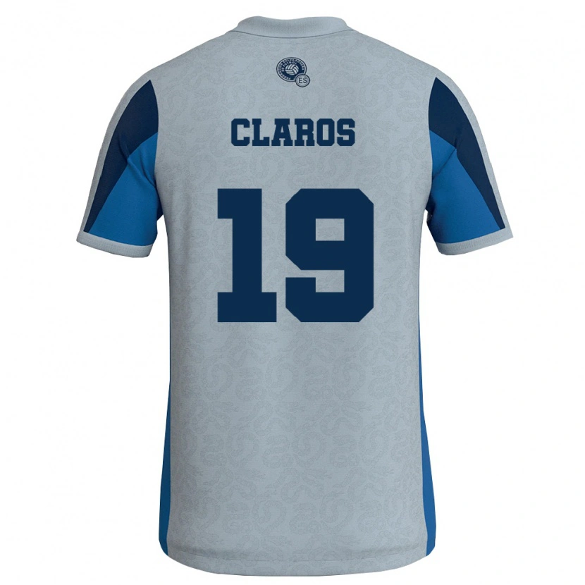 Danxen Men El Salvador Elvis Claros #19 White Sky Blue Away Jersey 26-28 T-Shirt