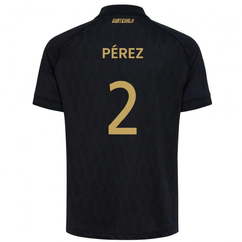 Danxen Men Guatemala Gary Pérez #2 Black Sky Blue White Away Jersey 26-28 T-Shirt