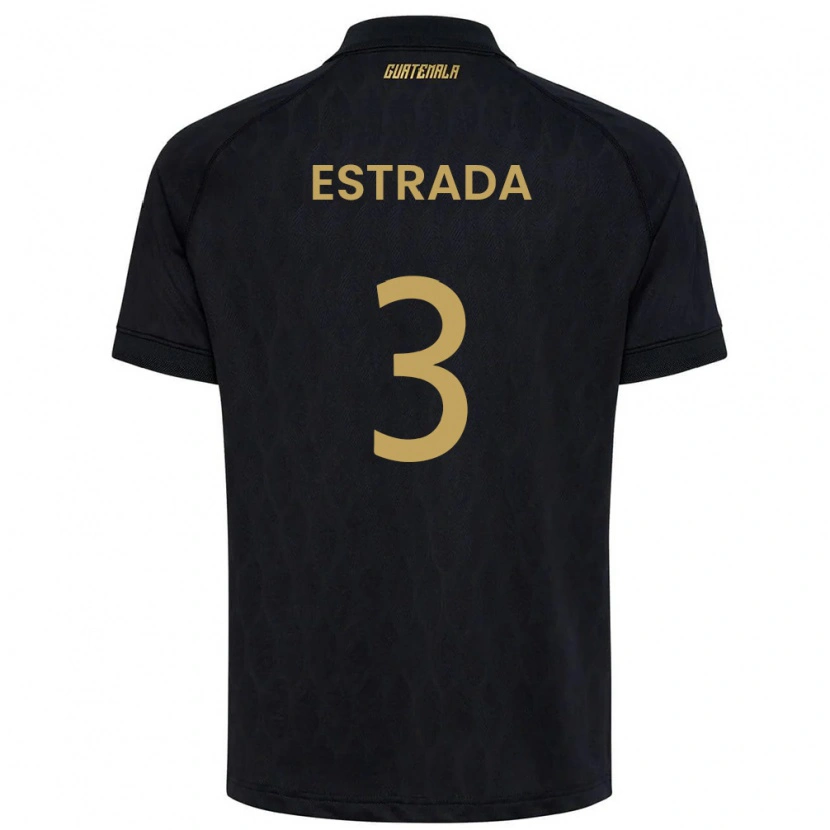 Danxen Men Guatemala Carlos Estrada #3 Black Sky Blue White Away Jersey 26-28 T-Shirt