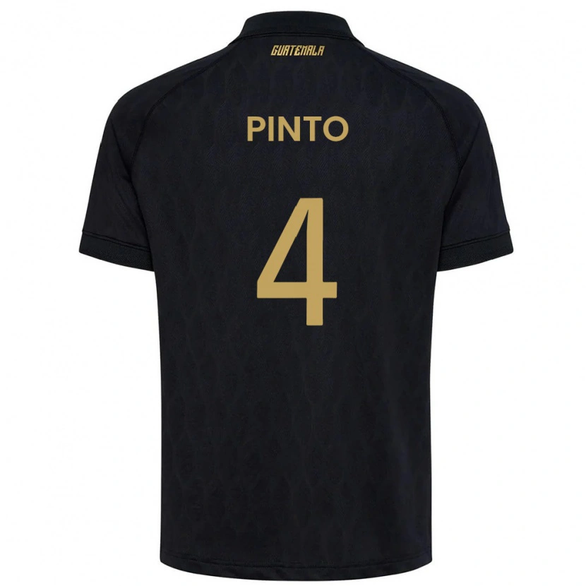 Danxen Men Guatemala José Carlos Pinto #4 Black Sky Blue White Away Jersey 26-28 T-Shirt