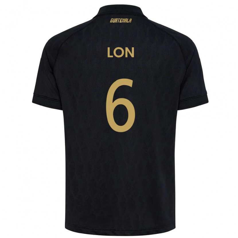 Danxen Men Guatemala Ariel Lon #6 Black Sky Blue White Away Jersey 26-28 T-Shirt
