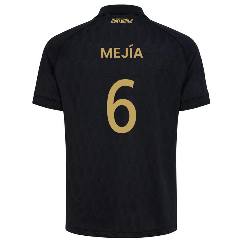 Danxen Men Guatemala Deyvid Mejía #6 Black Sky Blue White Away Jersey 26-28 T-Shirt