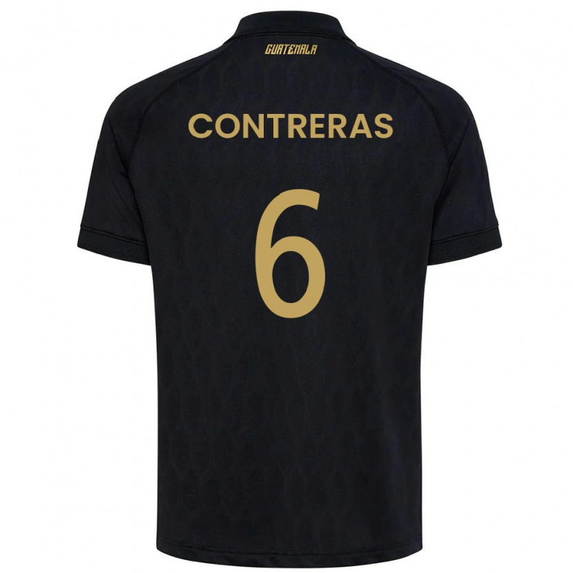 Danxen Men Guatemala María Contreras #6 Black Sky Blue White Away Jersey 26-28 T-Shirt