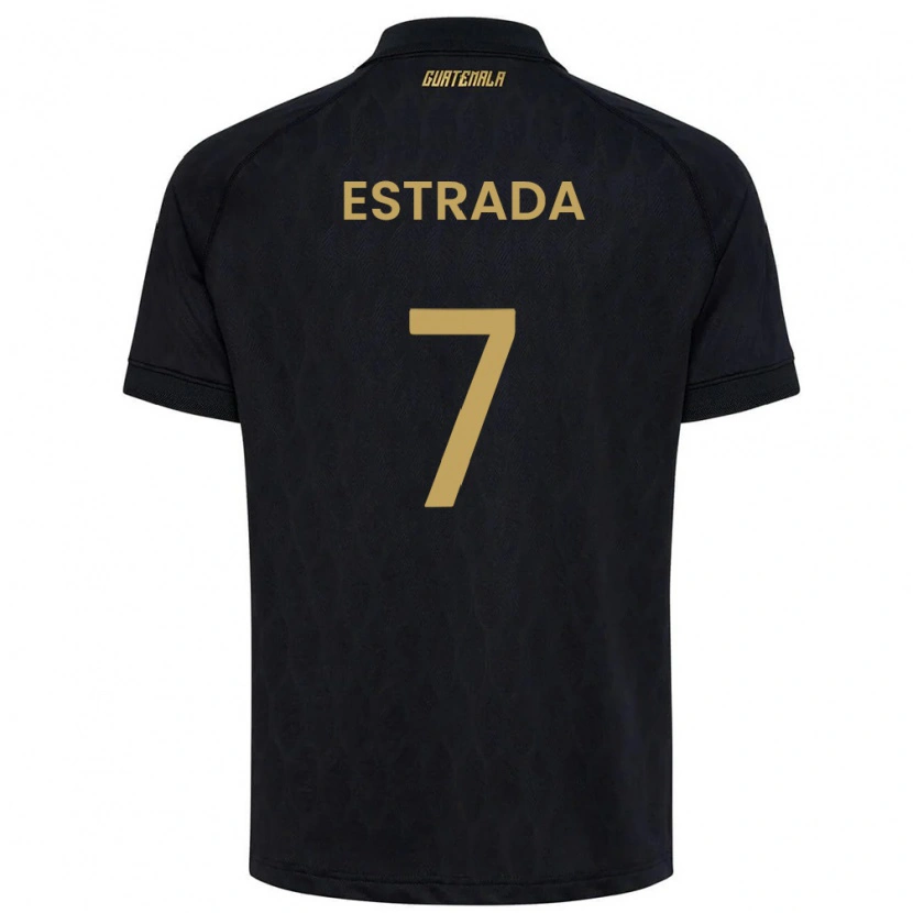 Danxen Men Guatemala Javier Estrada #7 Black Sky Blue White Away Jersey 26-28 T-Shirt