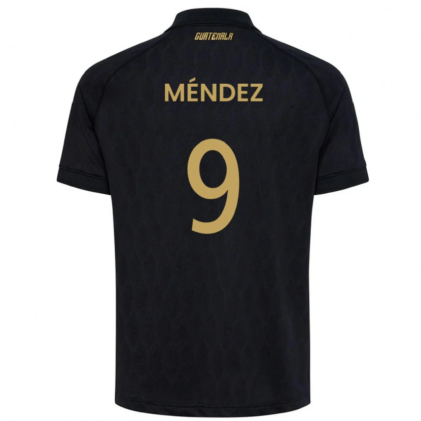 Danxen Men Guatemala Daniel Méndez #9 Black Sky Blue White Away Jersey 26-28 T-Shirt