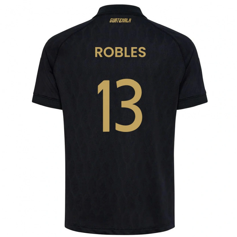Danxen Men Guatemala Stheven Robles #13 Black Sky Blue White Away Jersey 26-28 T-Shirt
