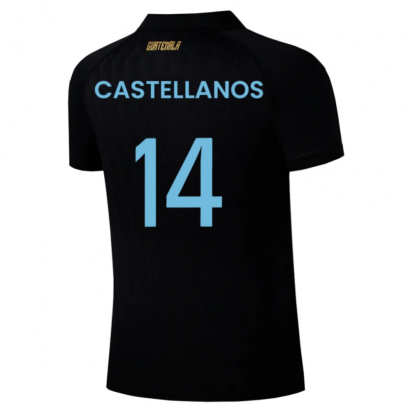 Danxen Men Guatemala Jorge Castellanos #14 Black Sky Blue White Away Jersey 26-28 T-Shirt