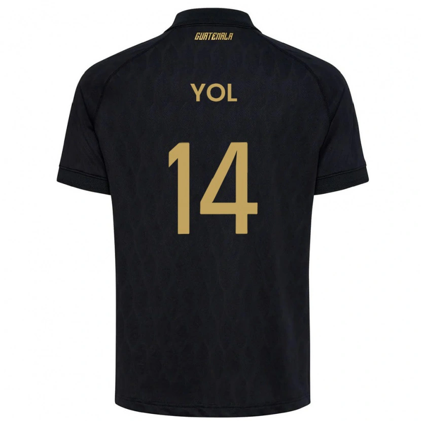 Danxen Men Guatemala Jorge Yol #14 Black Sky Blue White Away Jersey 26-28 T-Shirt