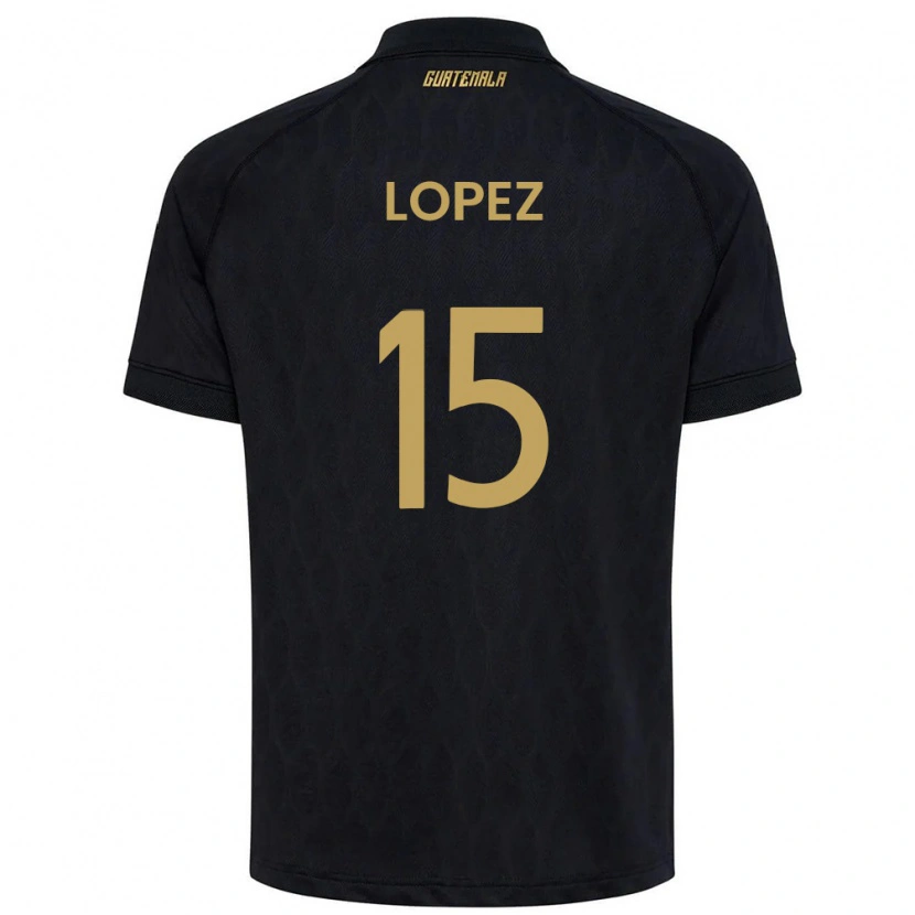 Danxen Men Guatemala Antonio López #15 Black Sky Blue White Away Jersey 26-28 T-Shirt