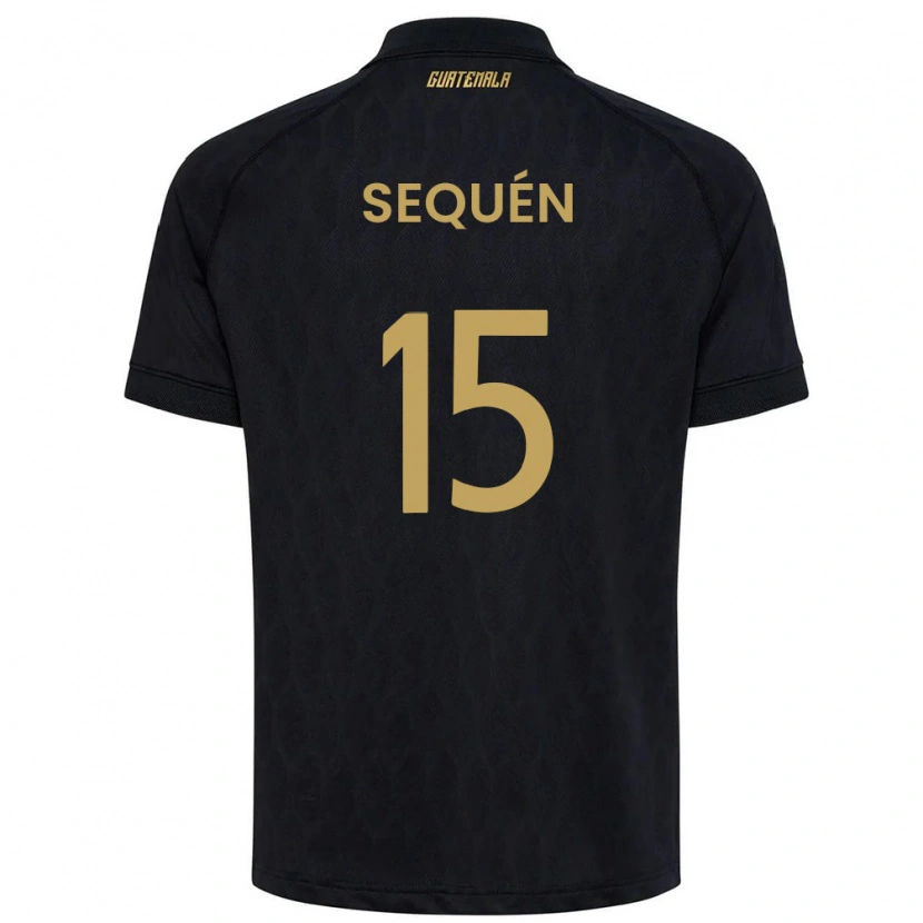 Danxen Men Guatemala Marlon Sequén #15 Black Sky Blue White Away Jersey 26-28 T-Shirt