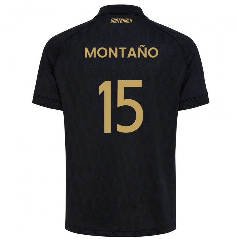 Danxen Men Guatemala Figo Montaño #15 Black Sky Blue White Away Jersey 26-28 T-Shirt