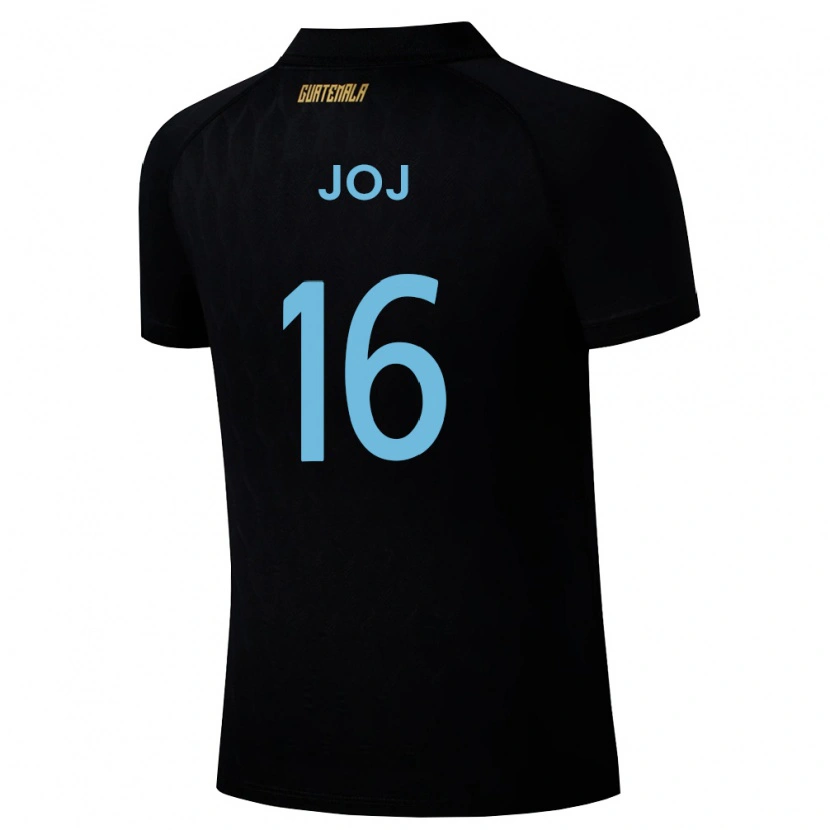 Danxen Men Guatemala José Joj #16 Black Sky Blue White Away Jersey 26-28 T-Shirt