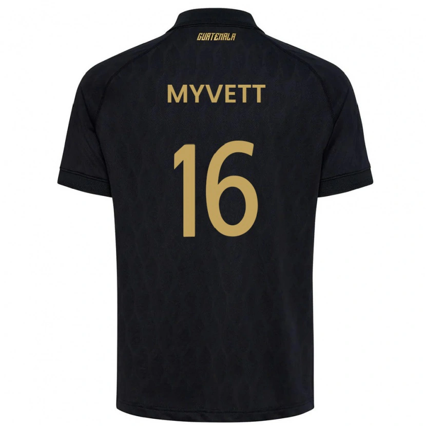 Danxen Men Guatemala Jemery Myvett #16 Black Sky Blue White Away Jersey 26-28 T-Shirt