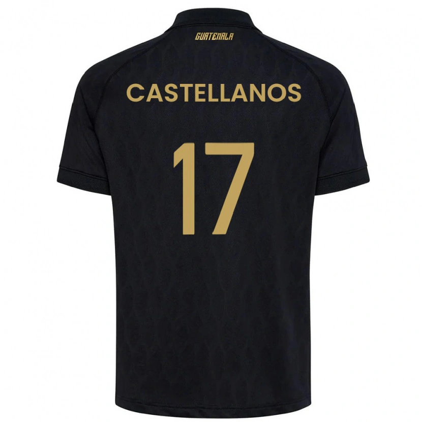 Danxen Men Guatemala Óscar Castellanos #17 Black Sky Blue White Away Jersey 26-28 T-Shirt