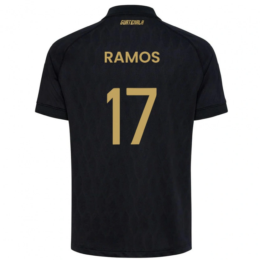 Danxen Men Guatemala Julio Ramos #17 Black Sky Blue White Away Jersey 26-28 T-Shirt