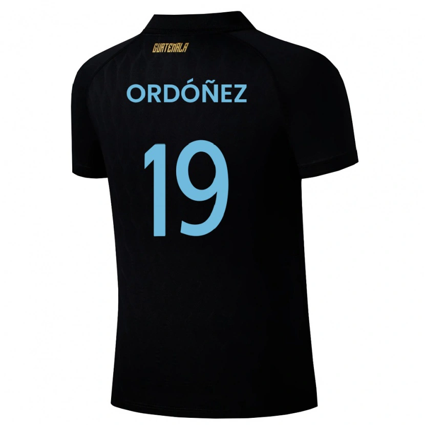 Danxen Men Guatemala Arquímides Ordóñez #19 Black Sky Blue White Away Jersey 26-28 T-Shirt