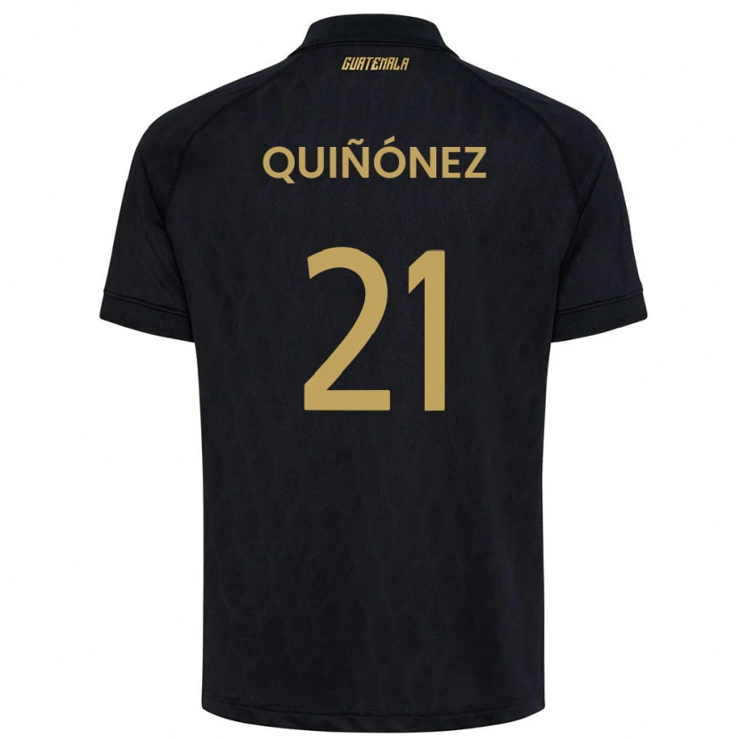Danxen Men Guatemala Andrea Quiñónez #21 Black Sky Blue White Away Jersey 26-28 T-Shirt