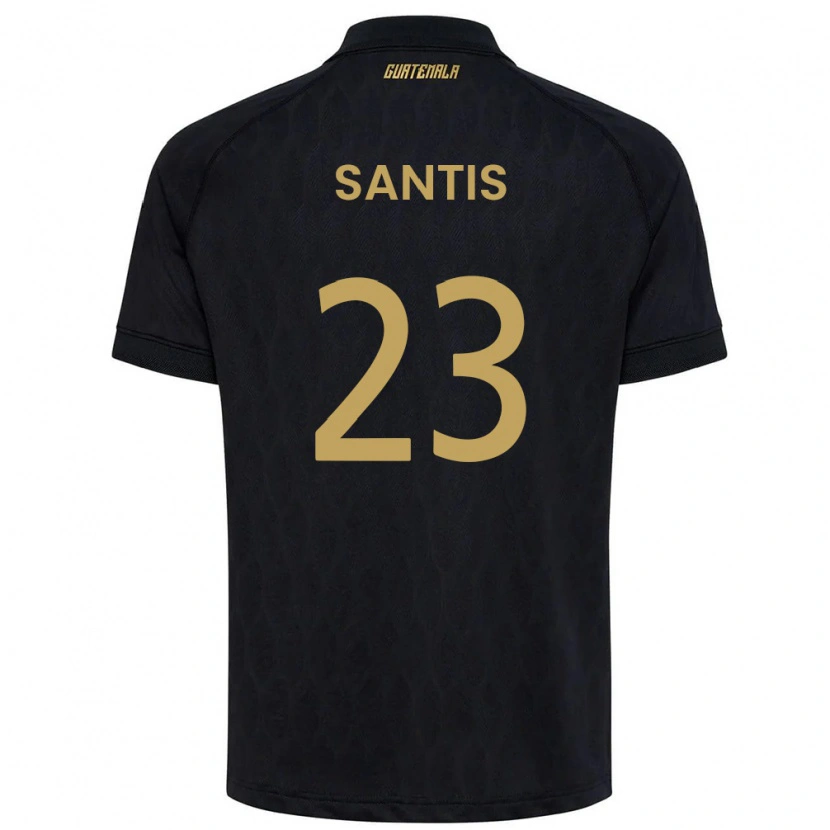 Danxen Men Guatemala Diego Santis #23 Black Sky Blue White Away Jersey 26-28 T-Shirt
