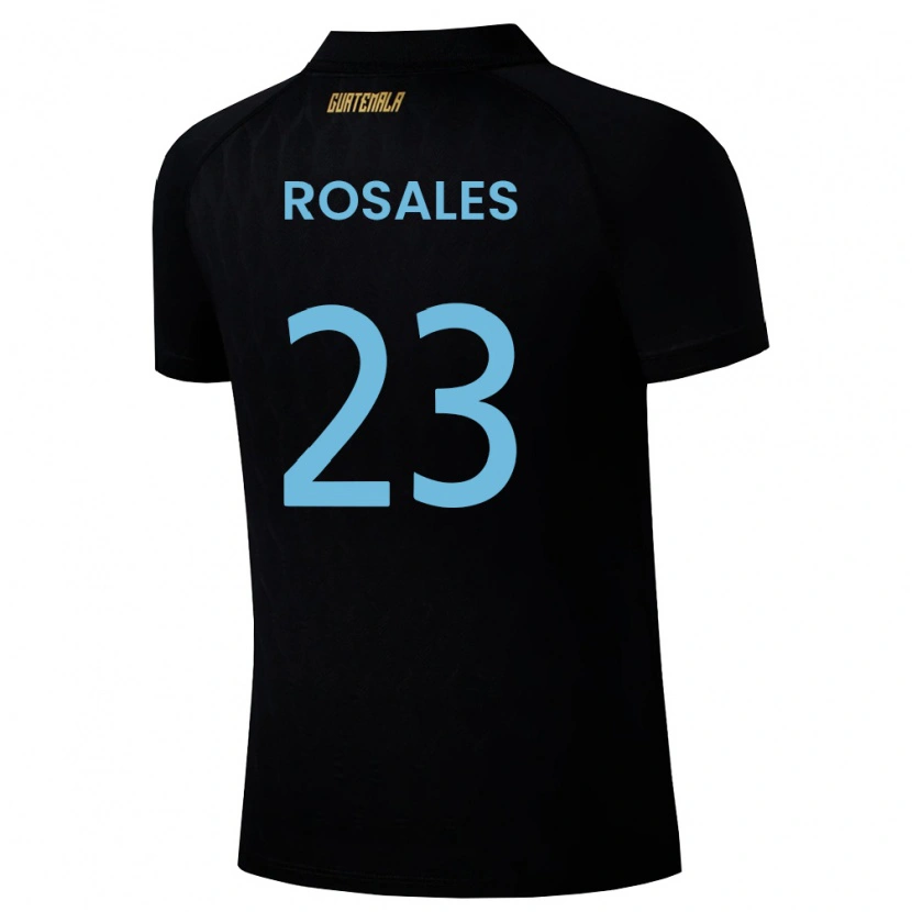 Danxen Men Guatemala Yareni Rosales #23 Black Sky Blue White Away Jersey 26-28 T-Shirt