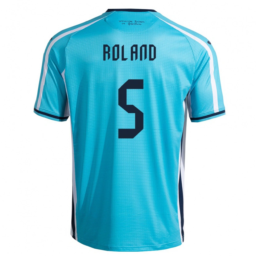 Danxen Men Honduras Daniel Roland #5 Sky Blue Navy Away Jersey 26-28 T-Shirt