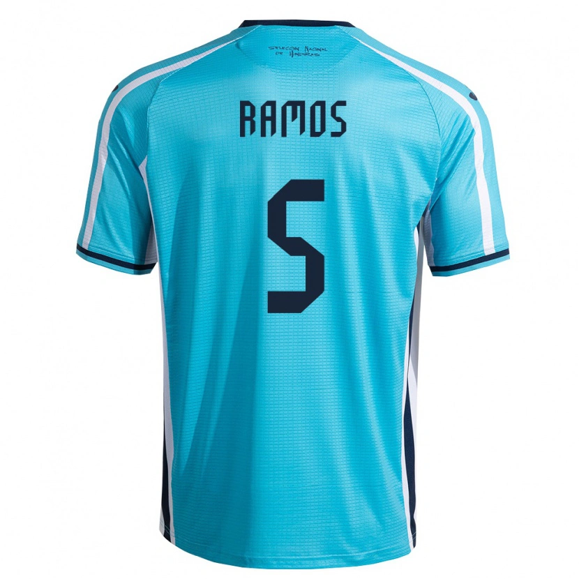 Danxen Men Honduras Fabián Ramos #5 Sky Blue Navy Away Jersey 26-28 T-Shirt