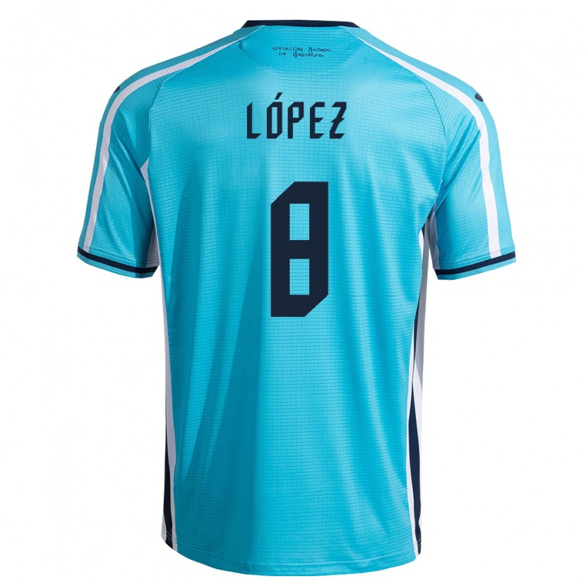 Danxen Men Honduras Babington López #8 Sky Blue Navy Away Jersey 26-28 T-Shirt