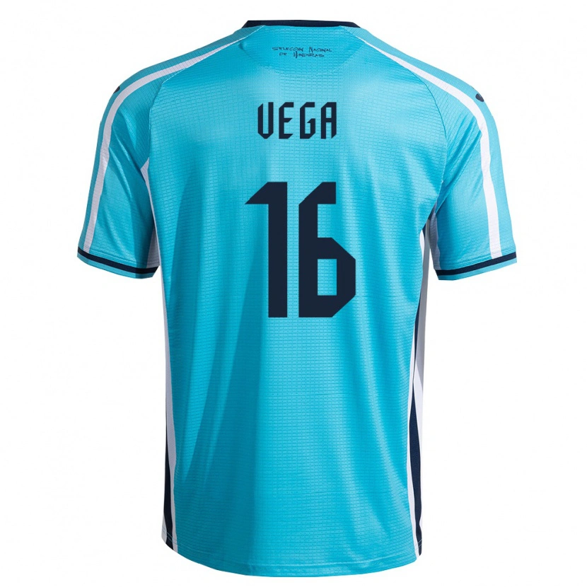 Danxen Men Honduras Cristopher Vega #16 Sky Blue Navy Away Jersey 26-28 T-Shirt