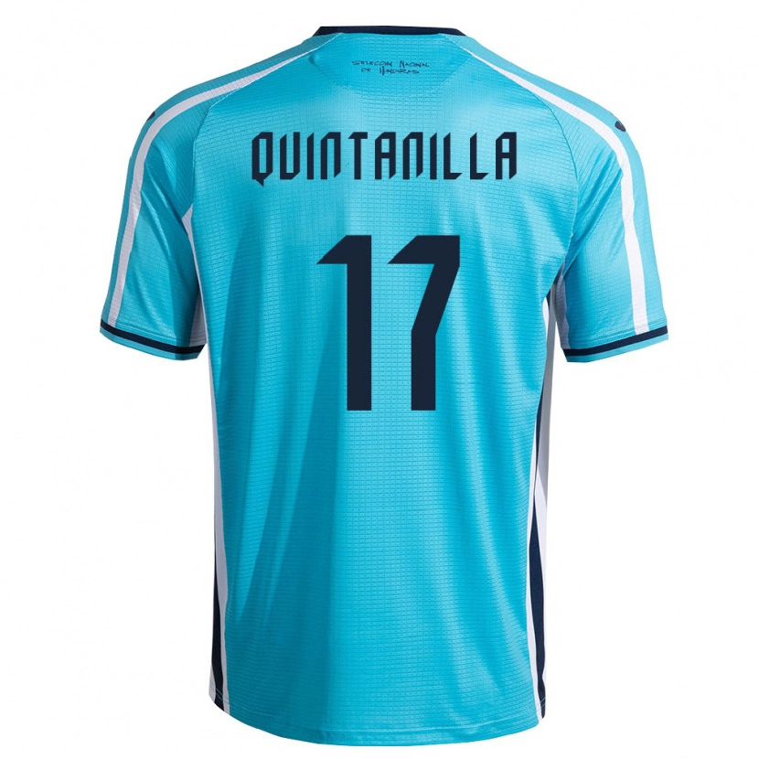 Danxen Men Honduras Jayson Quintanilla #17 Sky Blue Navy Away Jersey 26-28 T-Shirt