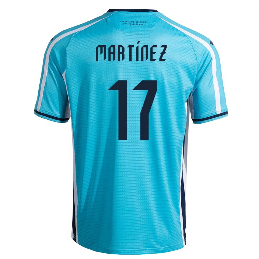 Danxen Men Honduras Juan Martínez #17 Sky Blue Navy Away Jersey 26-28 T-Shirt