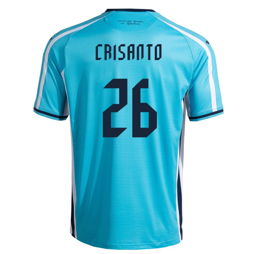 Danxen Men Honduras Luis Crisanto #26 Sky Blue Navy Away Jersey 26-28 T-Shirt