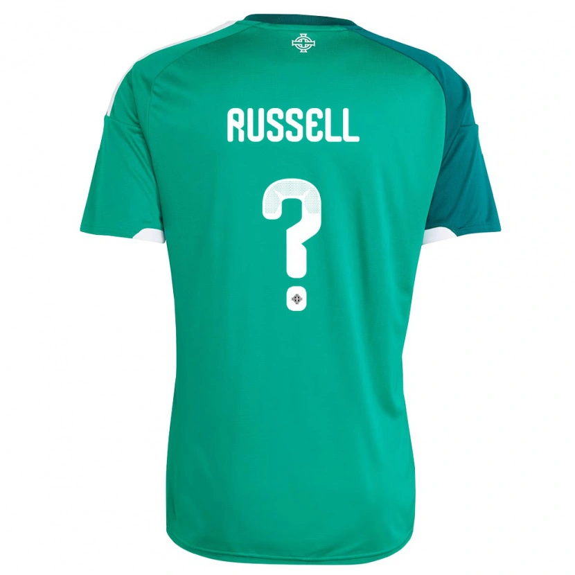 Danxen Women Northern Ireland Jonny Russell #0 Green White Home Jersey 26-28 T-Shirt