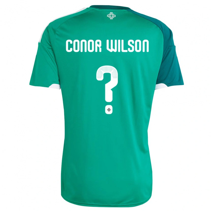 Danxen Women Northern Ireland Conor Wilson #0 Green White Home Jersey 26-28 T-Shirt