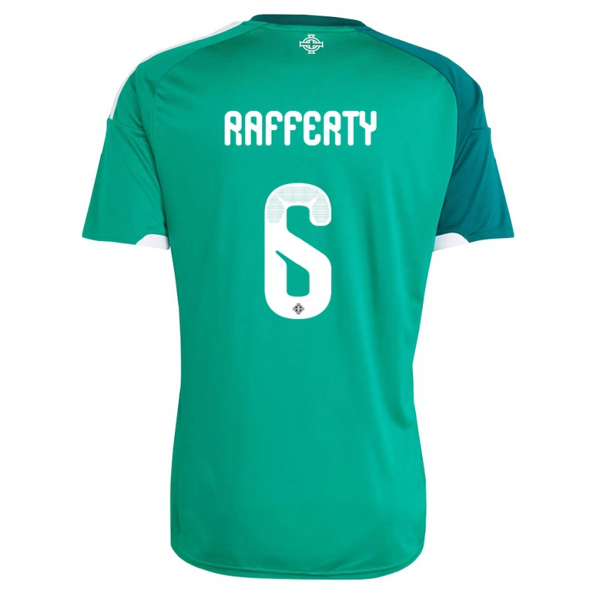 Danxen Women Northern Ireland Laura Rafferty #6 Green White Home Jersey 26-28 T-Shirt