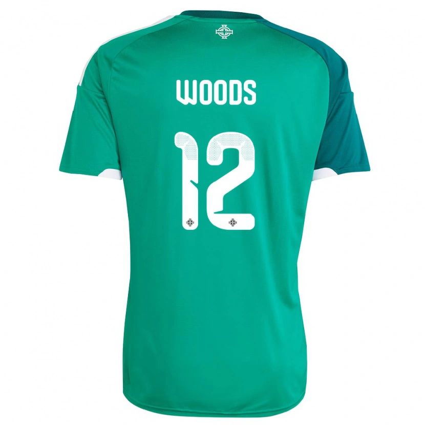Danxen Women Northern Ireland Lilie Woods #12 Green White Home Jersey 26-28 T-Shirt