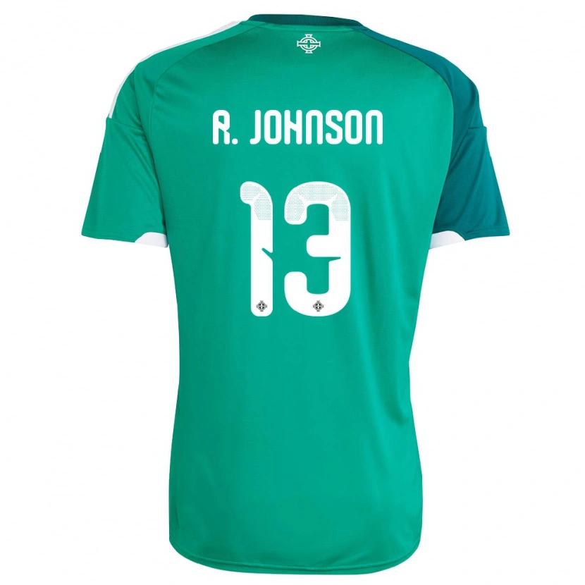 Danxen Women Northern Ireland Ryan Johnson #13 Green White Home Jersey 26-28 T-Shirt