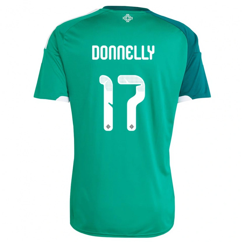 Danxen Women Northern Ireland Ryan Donnelly #17 Green White Home Jersey 26-28 T-Shirt