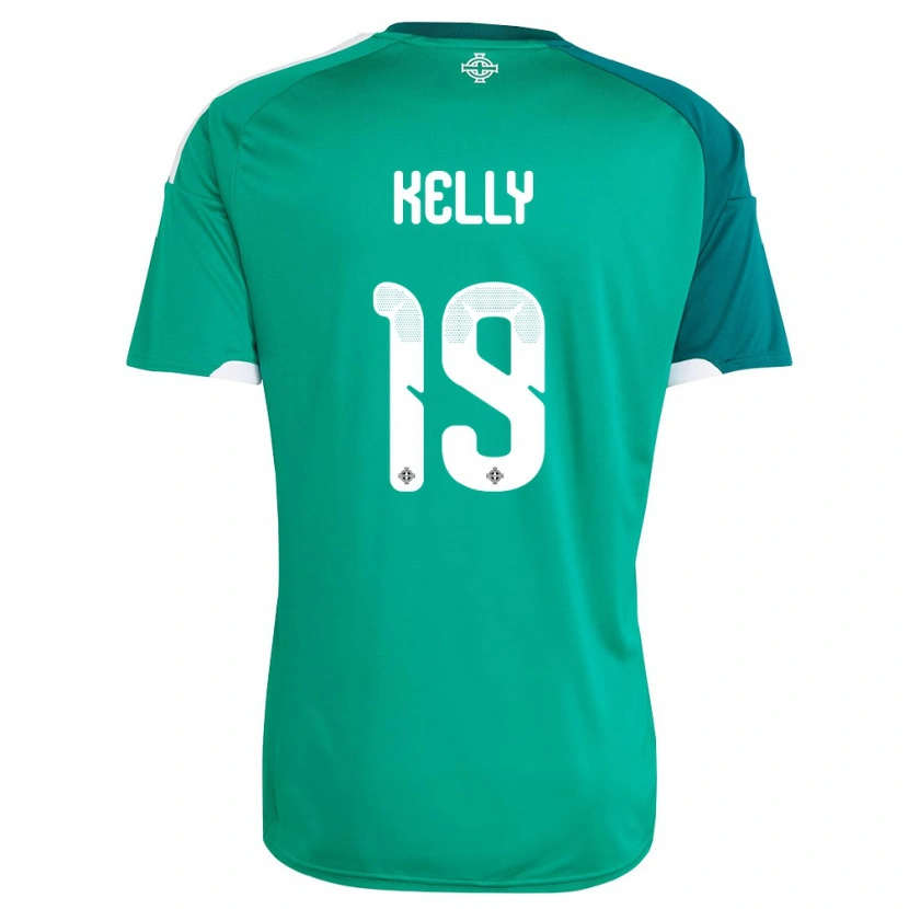 Danxen Women Northern Ireland Oscar Kelly #19 Green White Home Jersey 26-28 T-Shirt