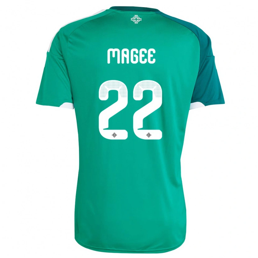 Danxen Women Northern Ireland Abbie Magee #22 Green White Home Jersey 26-28 T-Shirt