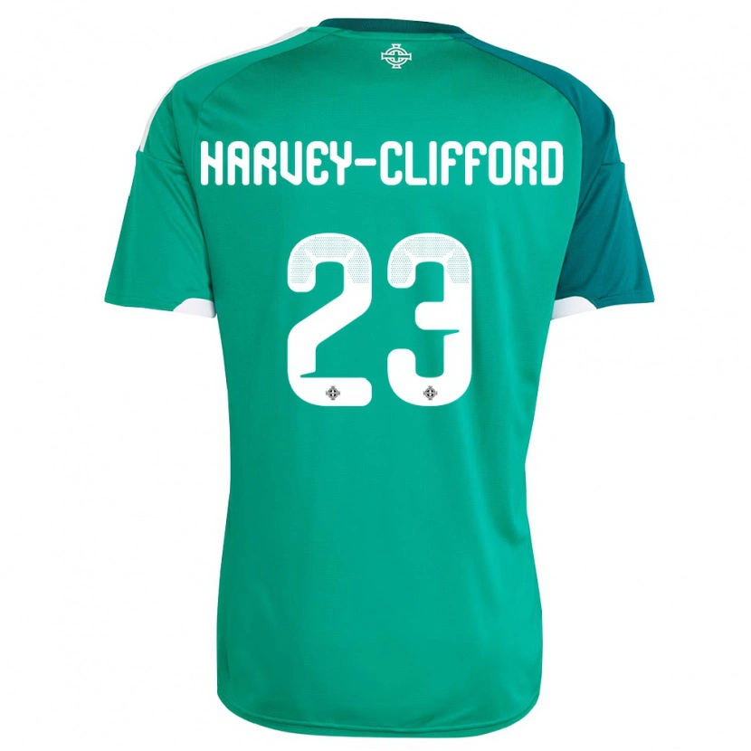 Danxen Women Northern Ireland Maddy Harvey-Clifford #23 Green White Home Jersey 26-28 T-Shirt